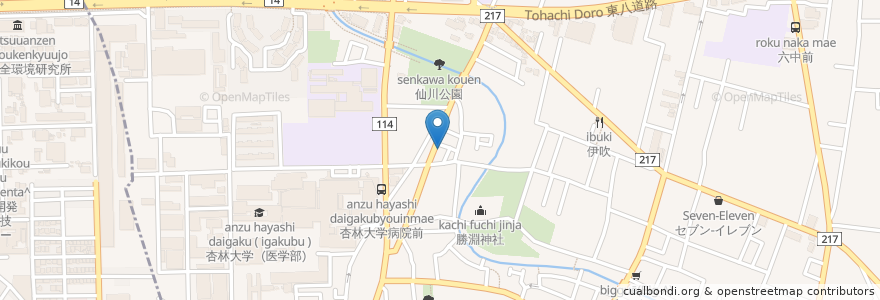 Mapa de ubicacion de ナポリの窯 en 日本, 東京都, 三鷹市.