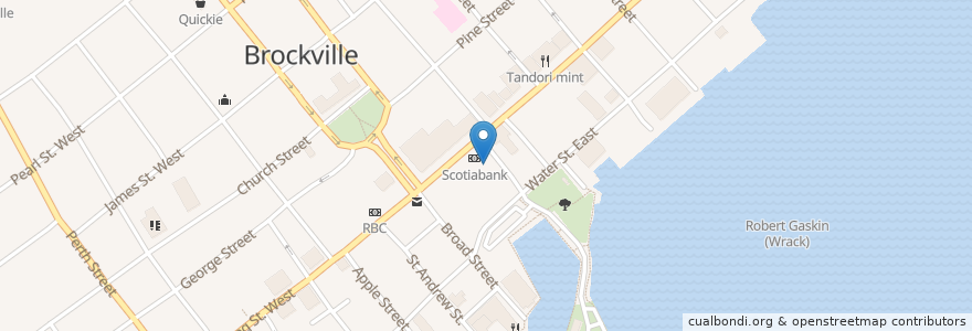 Mapa de ubicacion de The Sweet Life Cafe en Brockville, Canada.
