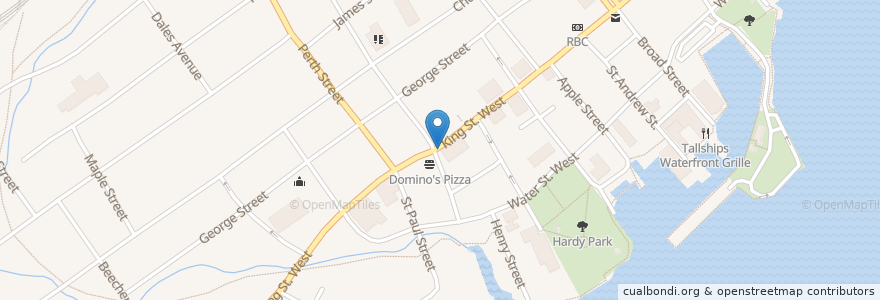 Mapa de ubicacion de Pizza Unlimited en Brockville, کانادا.