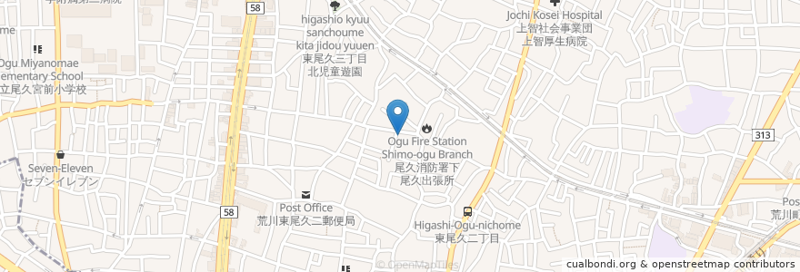 Mapa de ubicacion de 山崎屋油店 en ژاپن, 東京都.