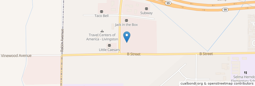 Mapa de ubicacion de CVS Pharmacy en Vereinigte Staaten Von Amerika, Kalifornien, Merced County, Livingston.