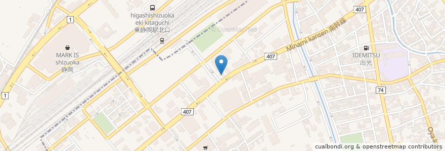 Mapa de ubicacion de あおば薬局 en Япония, Сидзуока, 静岡市, 駿河区.