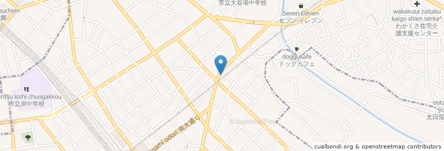 Mapa de ubicacion de 餃子の王将南浦和店 en اليابان, 埼玉県, さいたま市, 南区.