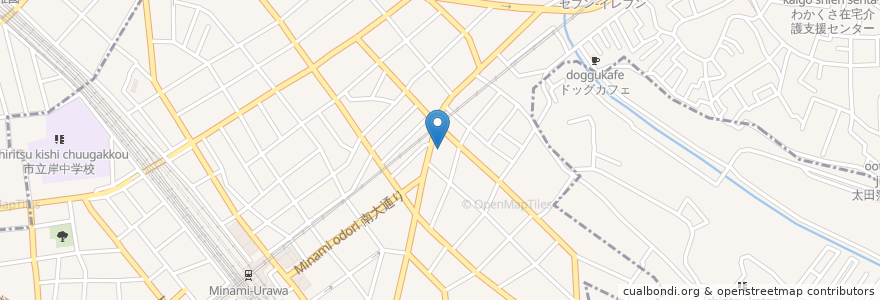 Mapa de ubicacion de デニーズ南浦和店 en ژاپن, 埼玉県, さいたま市, 南区.