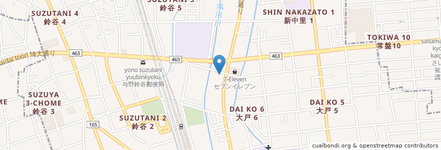 Mapa de ubicacion de 丸亀製麺 en 日本, 埼玉県, さいたま市, 中央区.