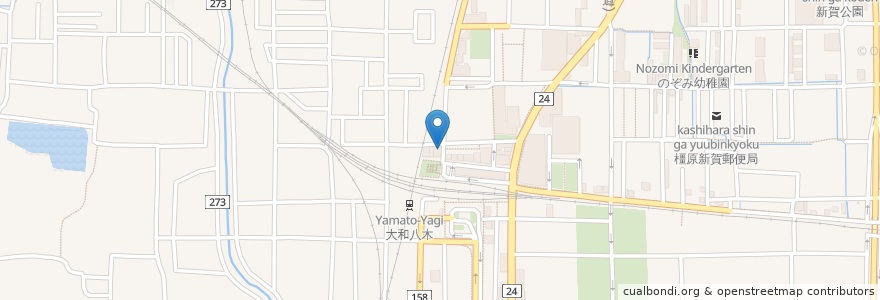 Mapa de ubicacion de 白木屋 en اليابان, 奈良県, 橿原市.