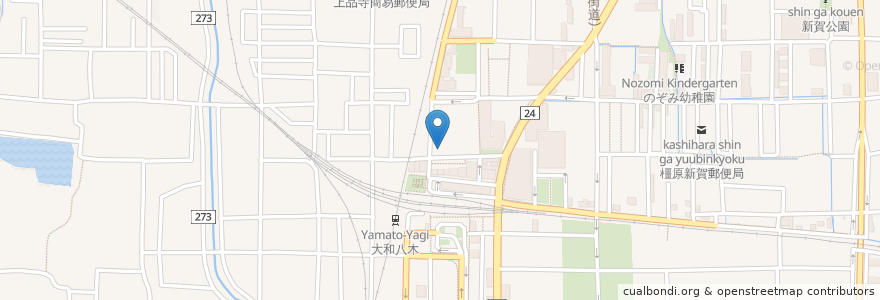 Mapa de ubicacion de レストランカフェ sora en 日本, 奈良県, 橿原市.