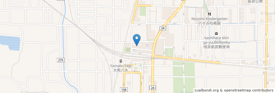 Mapa de ubicacion de ECC外語学院 en Япония, Нара, 橿原市.