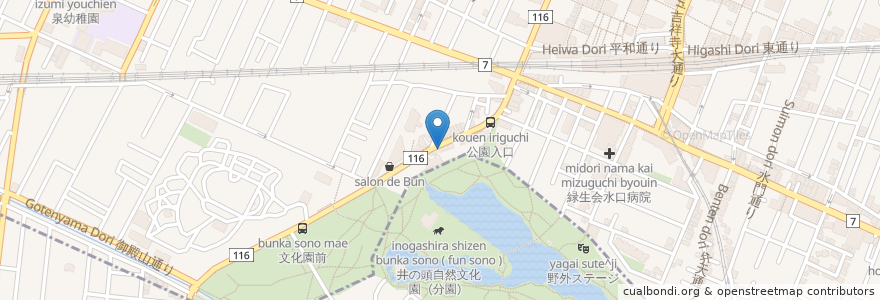 Mapa de ubicacion de 池園歯科クリニック en 일본, 도쿄도, 武蔵野市.