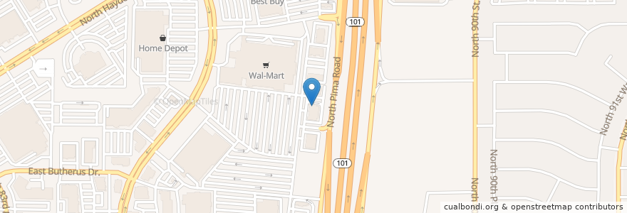 Mapa de ubicacion de Starbucks en アメリカ合衆国, アリゾナ州, Maricopa County, Scottsdale.