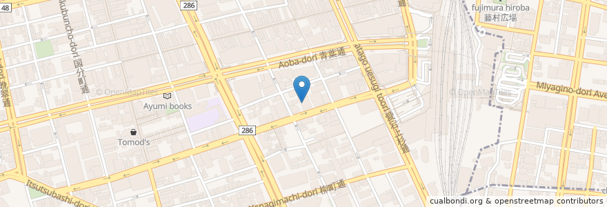 Mapa de ubicacion de ワンズレンタカー 仙台駅前店 en Japon, Préfecture De Miyagi, 仙台市, 青葉区.