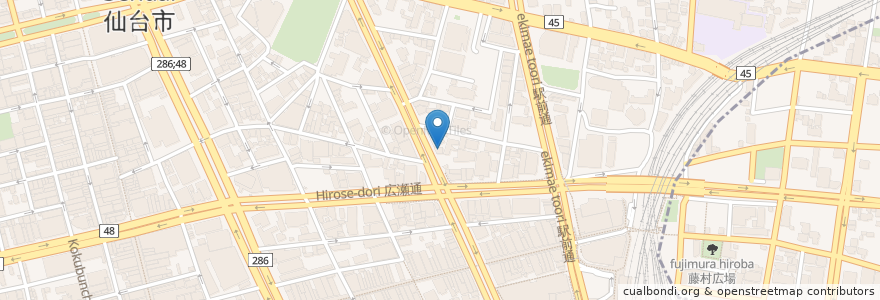 Mapa de ubicacion de 懸田歯科医院 en ژاپن, 宮城県, 仙台市, 青葉区.