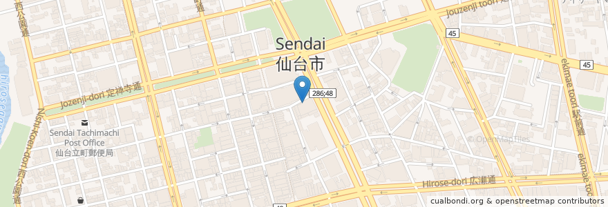 Mapa de ubicacion de American Grill en Japan, Miyagi Prefecture, Sendai, Aoba Ward.