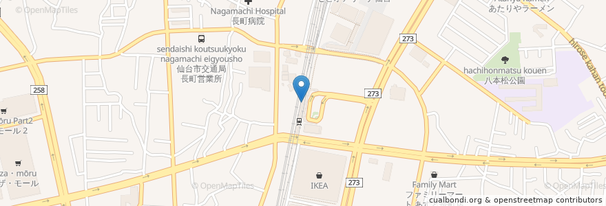 Mapa de ubicacion de タリーズコーヒー tekute長町店 en Japon, Préfecture De Miyagi, 仙台市, 太白区.