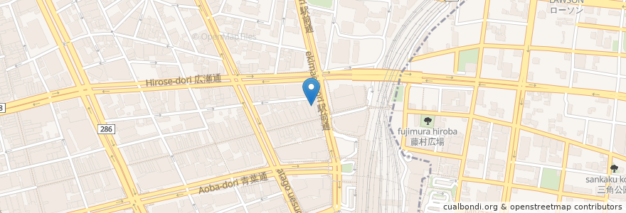 Mapa de ubicacion de 仙台屋 別室 en 日本, 宮城県, 仙台市, 青葉区.