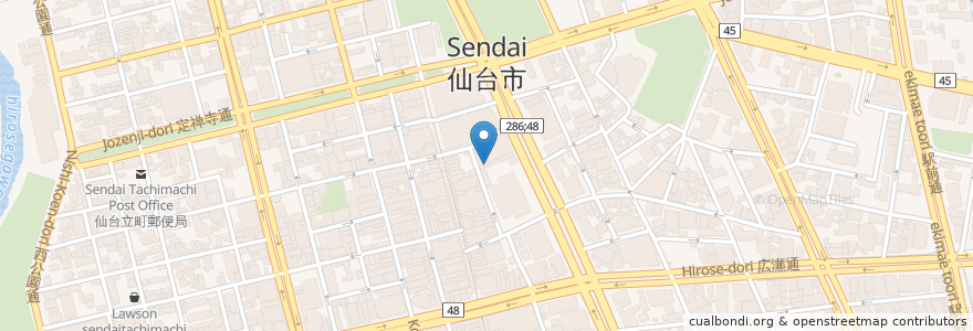 Mapa de ubicacion de つばめの巣 en ژاپن, 宮城県, 仙台市, 青葉区.