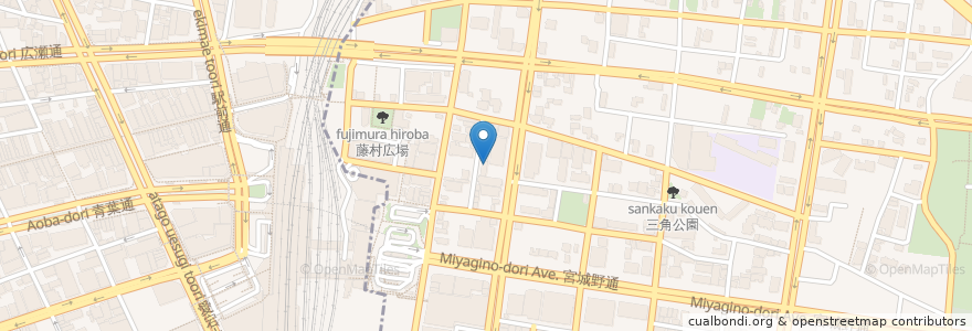 Mapa de ubicacion de トヨタレンタカー 仙台新幹線口店 en Japonya, 宮城県, 仙台市, 青葉区, 宮城野区.