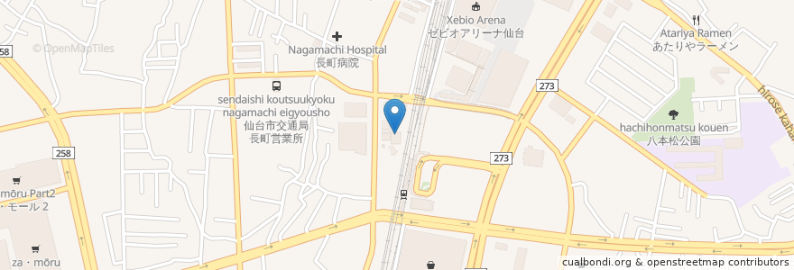 Mapa de ubicacion de 英智学館 長町校 en اليابان, 宮城県, 仙台市, 太白区.