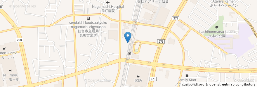 Mapa de ubicacion de 富貴包子楼 en 日本, 宮城県, 仙台市, 太白区.