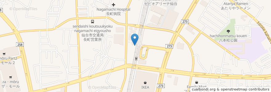 Mapa de ubicacion de いただきコッコちゃん en 일본, 미야기현, 仙台市, 太白区.