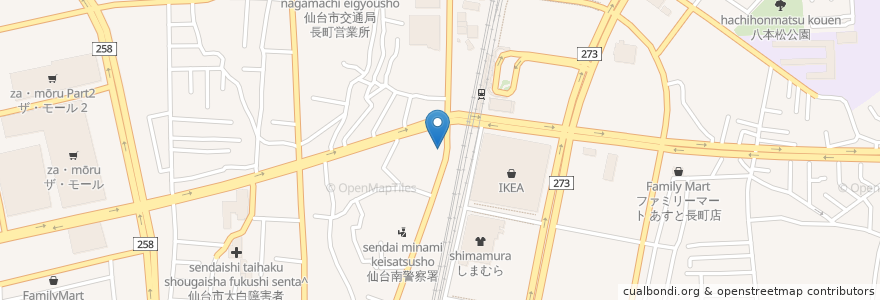 Mapa de ubicacion de ときわ亭 長町駅前店 en Japon, Préfecture De Miyagi, 仙台市, 太白区.
