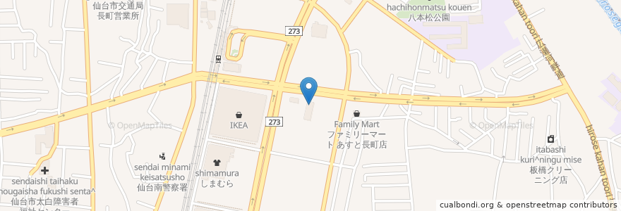 Mapa de ubicacion de 丸山アレルギークリニック en Giappone, 宮城県, 仙台市, 太白区.