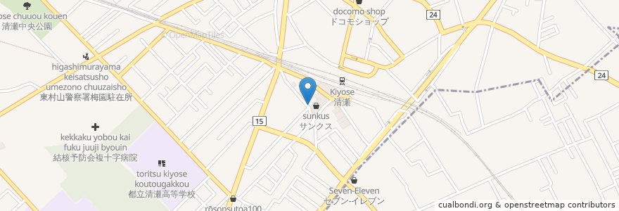 Mapa de ubicacion de やきとりおさ田 en Giappone, Tokyo, 清瀬市.