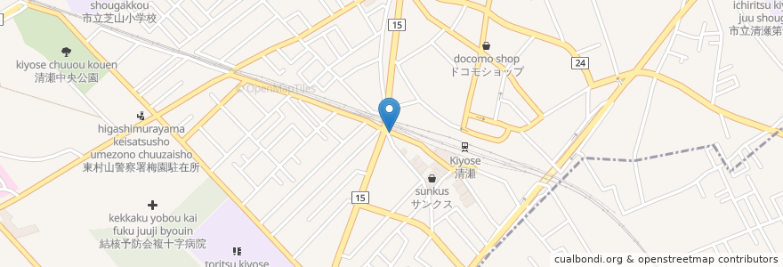 Mapa de ubicacion de 串こまち　清瀬店 en 日本, 東京都, 清瀬市.