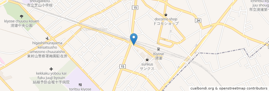Mapa de ubicacion de 魚ツキ en 日本, 東京都, 清瀬市.
