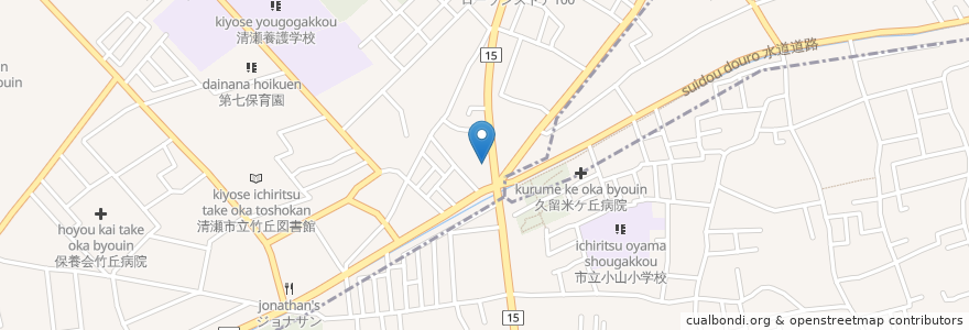Mapa de ubicacion de じゅうじゅうカルビ 清瀬店 en Japan, Tokyo.