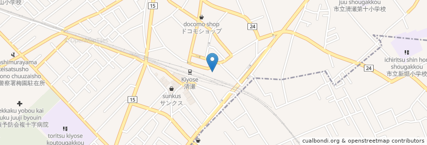 Mapa de ubicacion de りそな銀行 en 日本, 東京都, 清瀬市.
