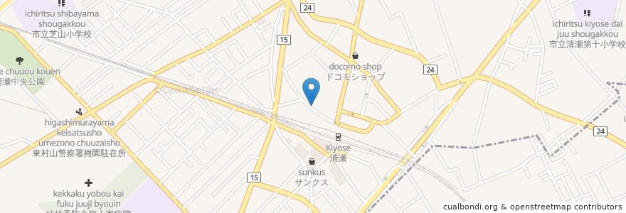 Mapa de ubicacion de 佐賀屋　北口支店 en 日本, 東京都, 清瀬市.