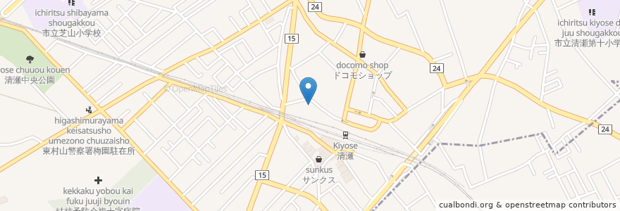 Mapa de ubicacion de キッチン＆バー 清瀬ダイニング en Jepun, 東京都, 清瀬市.