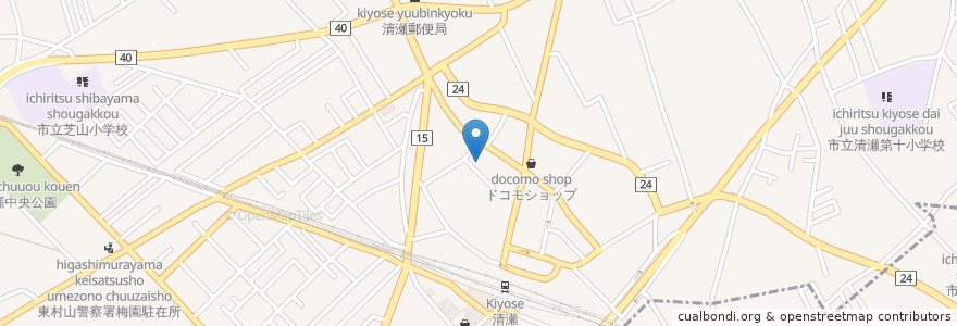 Mapa de ubicacion de はたの耳鼻咽喉科 en Япония, Токио, Киёсе.