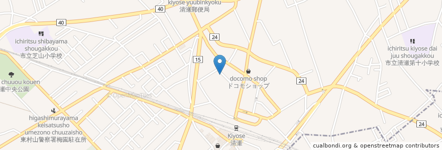 Mapa de ubicacion de 清瀬皮フ科・形成外科クリニック en Japon, Tokyo, 清瀬市.