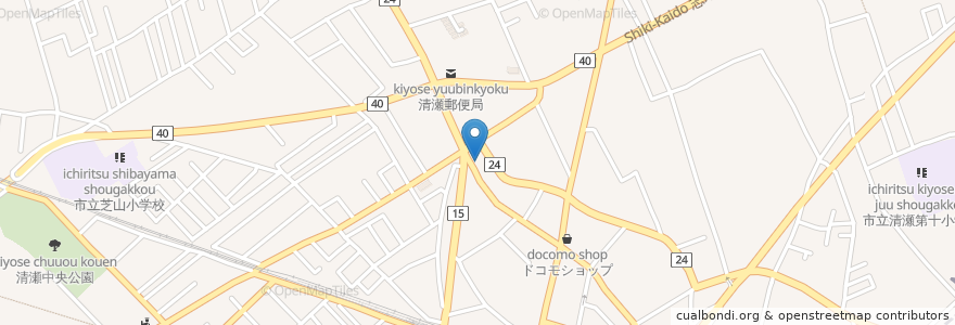 Mapa de ubicacion de 喜楽飯店 清瀬店 en 日本, 東京都, 清瀬市.
