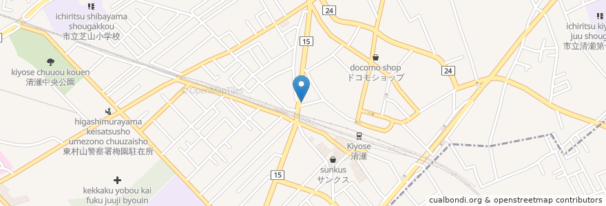 Mapa de ubicacion de たちのみ焼鳥 喜京屋 清瀬店 en Japão, Tóquio, 清瀬市.