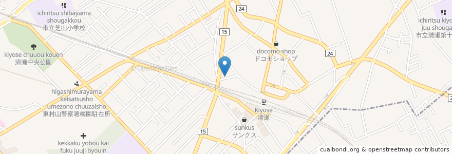 Mapa de ubicacion de イカバル×肉バルHaru en Japan, Tokio, 清瀬市.