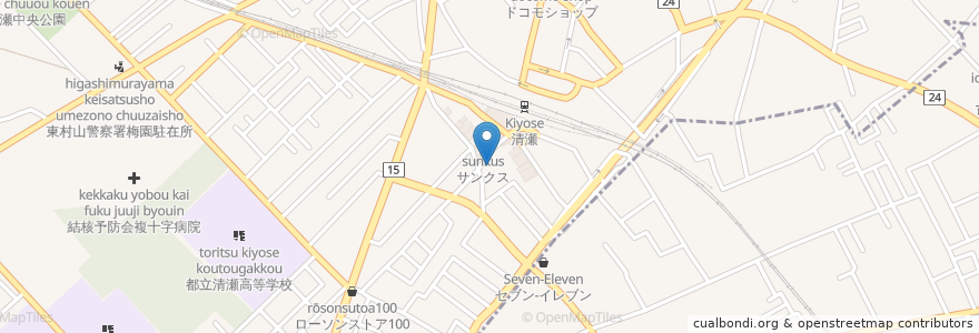 Mapa de ubicacion de 尾張屋 en 日本, 東京都, 清瀬市.