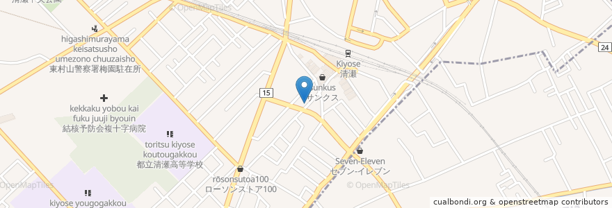 Mapa de ubicacion de めんりき匠 清瀬店 en Japan, Tokio, 清瀬市.