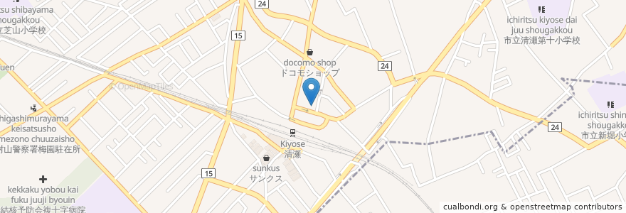 Mapa de ubicacion de ミスタードーナツ en Japon, Tokyo, 清瀬市.