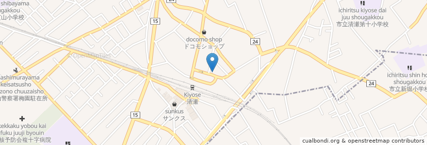 Mapa de ubicacion de ジョナサン en Japonya, 東京都, 清瀬市.