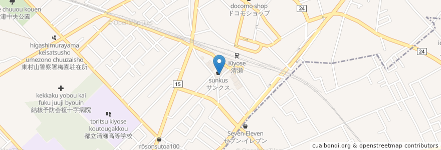 Mapa de ubicacion de 鳥貴族 清瀬店 en Japão, Tóquio, 清瀬市.