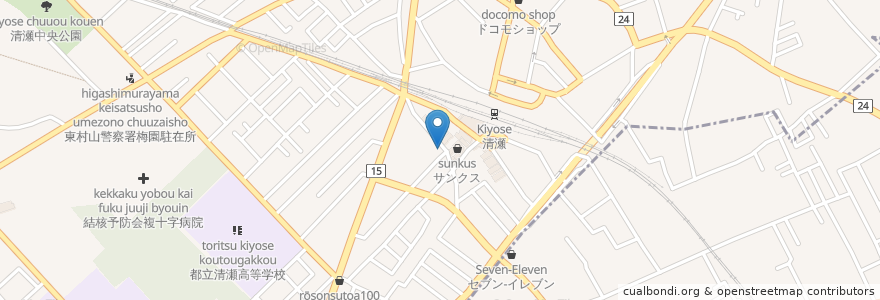 Mapa de ubicacion de つぼ八 清瀬南口店 en 日本, 东京都/東京都, 清瀬市.