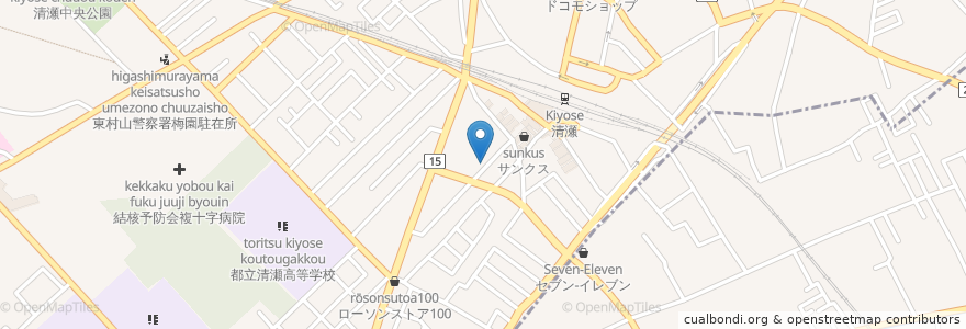 Mapa de ubicacion de うちだ動物病院 en 日本, 東京都, 清瀬市.