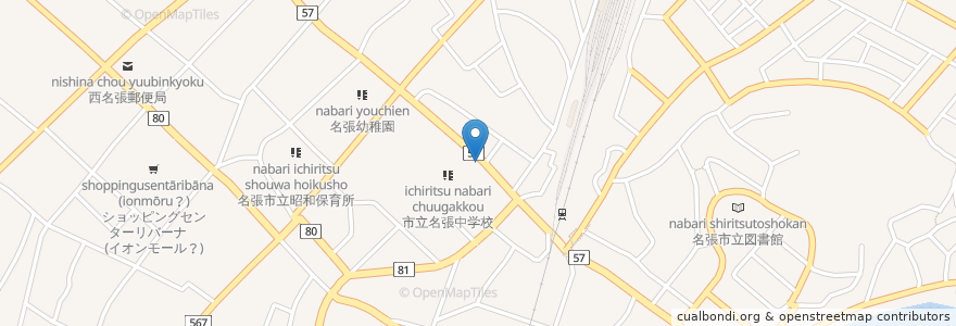 Mapa de ubicacion de eisuナバリ駅前校 en 日本, 三重県, 名張市.