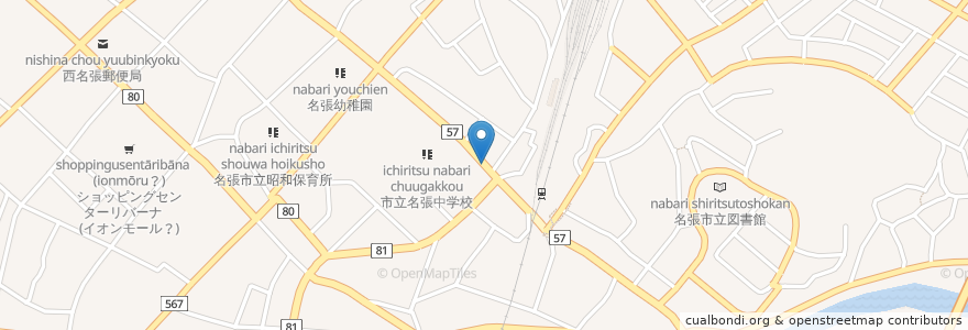 Mapa de ubicacion de 芽育学院 en Giappone, Prefettura Di Mie, 名張市.