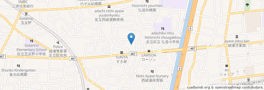 Mapa de ubicacion de 長性寺 en ژاپن, 東京都, 足立区.