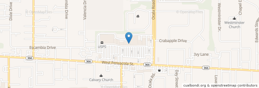 Mapa de ubicacion de Bubbly Tea Bar en Amerika Syarikat, Florida, Leon County, Tallahassee.