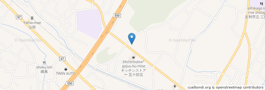 Mapa de ubicacion de かりん薬局 en Japão, 栃木県, 足利市.